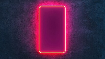 Poster - Neon smartphone display digital space graphic design modern aesthetic centered view futuristic concept