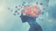 © Laongdaow Duangkaew - Conceptual human brain silhouette visualization medical neurological memory loss Alzheimer puzzle piece fading cognitive psychological health research concept