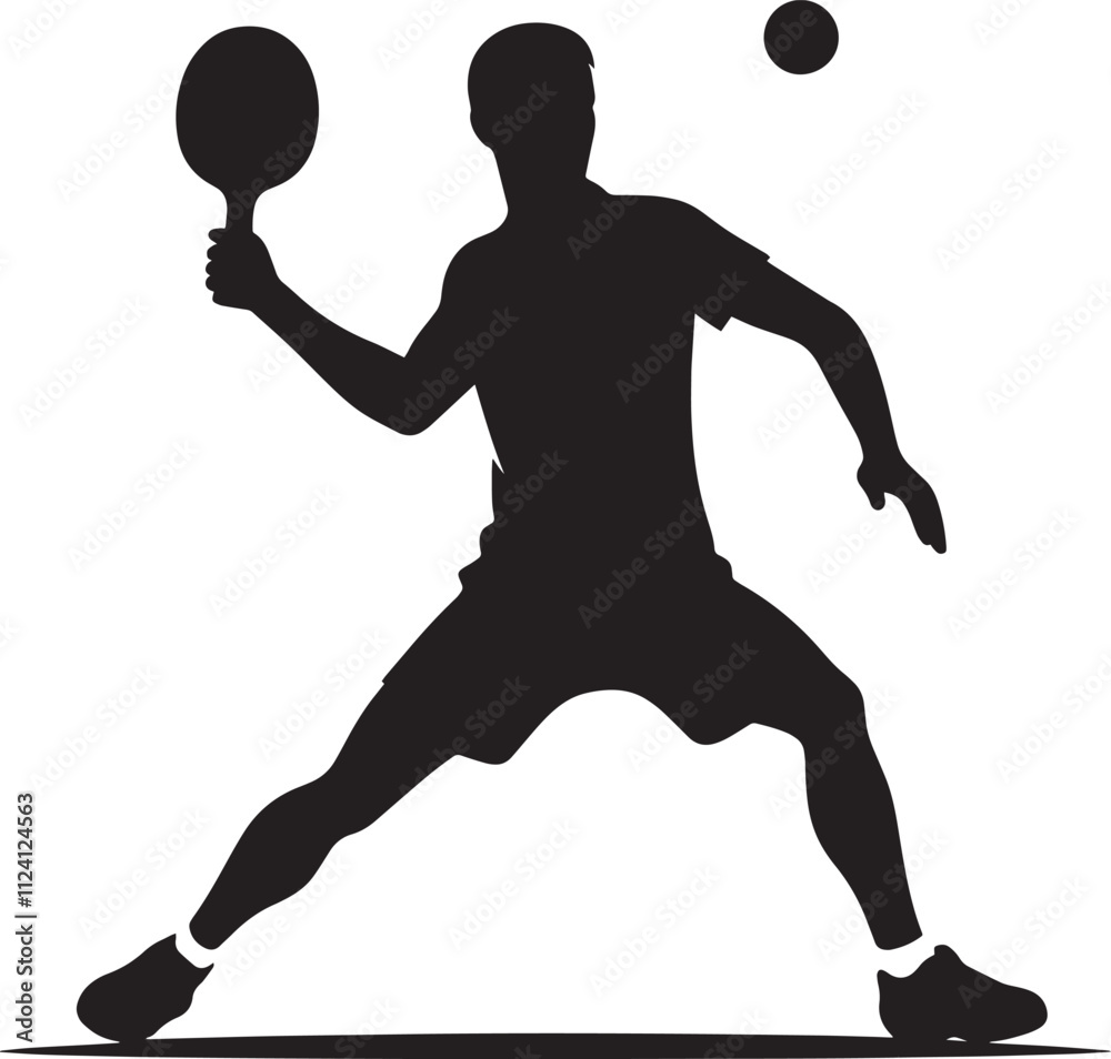 Table tennis player silhouette flat vector illustration isolated on ...