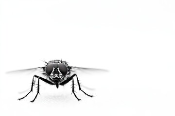 macro photo of a fly isolated on white