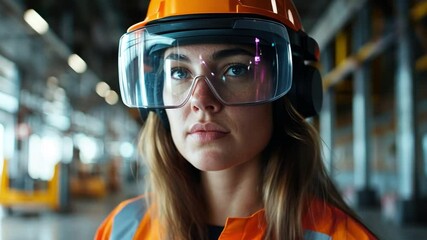 Poster - Female engineer using augmented reality tools for simulations and problem-solving	