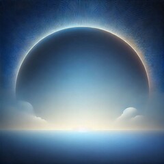 Fototapete - A serene blue background with a gradient effect, transitioning from a deep navy blue at the top to a lighter sky blue at the bottom. The background is illuminated with soft, diffused light.
