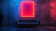 © ronok_90 - Dark frame on a wall with neon lights, modern and edgy