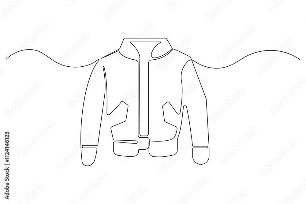 Jacket continuous one line drawing of jacket icon linear design ...