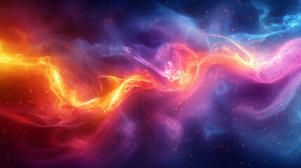 Wall Mural - colorful abstract smoke trails blending in ethereal art