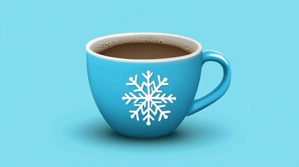 Wall Mural - Cup of Coffee or Hot Cocoa with Snowflake Decoration 