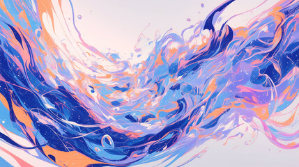 Wall Mural - dynamic abstract vortex of blue and orange swirls creating a mesmerizing visual whirlpool effect