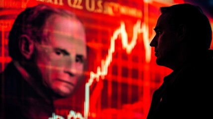 Poster - Financial market crisis analysis wall street infographic economic environment close-up view investor sentiment exploration
