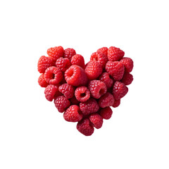 Canvas Print - Raspberry Heart, Fruit, Red Berries, Food Design isolated on transparent background