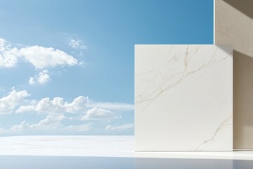 Wall Mural - Artistic display of natural marble stone modern studio photography minimalistic environment close-up view texture concept
