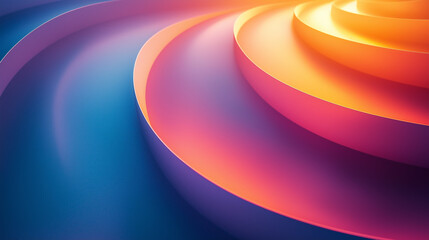 Wall Mural - spiral of vibrant hues transitioning from deep blues to fiery oranges creates a captivating abstract piece