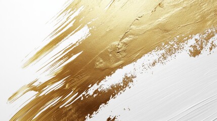 Poster - Dynamic gold brush stroke art modern studio abstract artwork contemporary environment close-up view creative expression