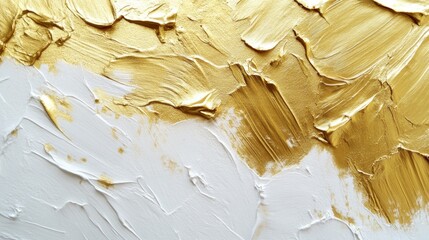 Poster - Artistic gold and white texture digital canvas abstract art modern home decor close-up elegant design concept