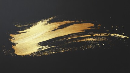 Poster - Dynamic gold brush stroke artwork abstract background digital art elegant environment close-up view modern aesthetics
