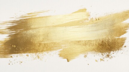 Poster - Dynamic golden brushstroke art creation studio environment abstract design creative process close-up view aesthetic expression