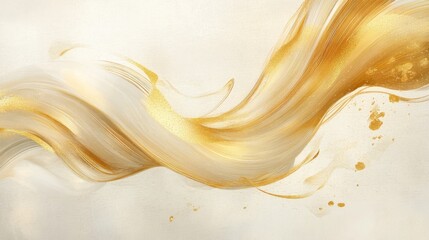 Poster - Dynamic golden wave abstract art digital creation minimalist environment close-up view serenity and elegance concept