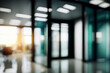 © Sufyan - Blurred modern office interior background with glass doors and windows.