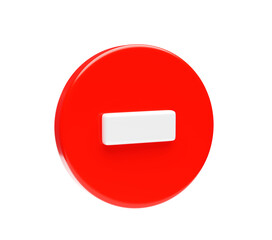 Poster - minus icon icon on red bubble symbol element 3d illustration