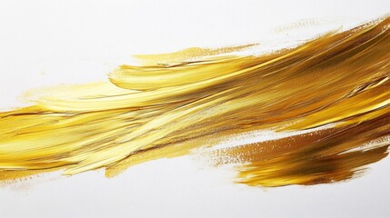 Poster - Dynamic golden brushstroke artwork abstract art modern design vibrant studio creative perspective expression of luxury