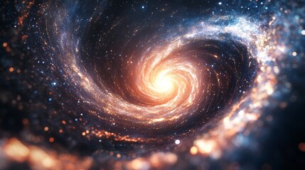 stunning cosmic galaxy and nebula with star-filled sky and glowing energy