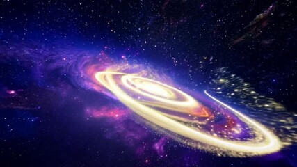 Aufkleber - Flight through the galaxy with spreading nebula clouds, shiny stars and constellations