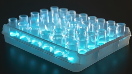 Poster - Ultrasonic scaler tips arranged in a professional tray for dental procedures.