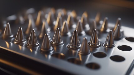 Poster - Ultrasonic scaler tips arranged in a professional tray for dental procedures.
