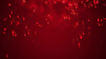 Wall Mural - Falling Christmas Balls on Red Background