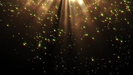Wall Mural - Magic Gold Falling Christmas Particles Background