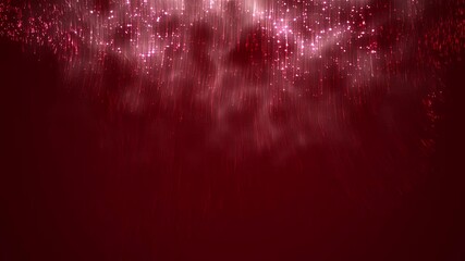 Wall Mural - Magic Falling Christmas Particles on Red Background