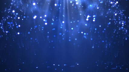 Wall Mural - Magic Falling Christmas Particles on Blue Background