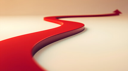 Poster - Curved red arrow pointing right