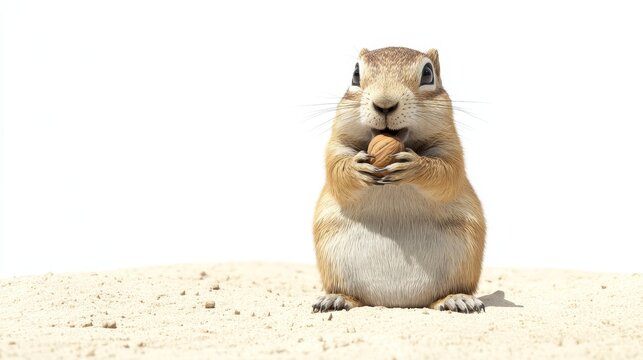 A ground squirrel (xerus) holding a nut
