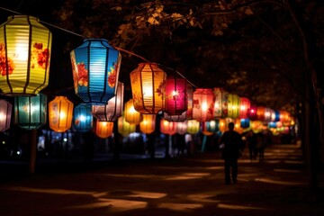 Canvas Print - New year festival lantern celebration.