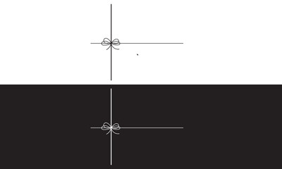 Poster - Gift bow line icon.  Outline minimal tie hand drawn sketch. Doodle drawing. Vector illustration. isolated on white and black background. EPS 10
