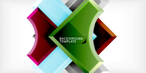 Poster - Square, arrow shapes with round elements Vector Illustration For Wallpaper, Banner, Background, Card, Book Illustration, landing page