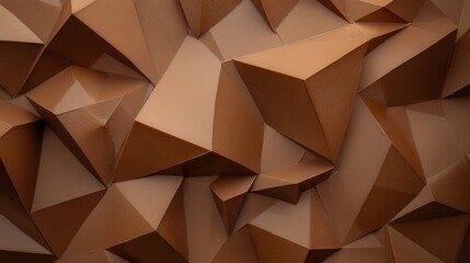Poster - Elegant geometric patterns in mocha mousse shades interior design abstract art contemporary style close-up view modern aesthetics