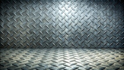 Wall Mural - Steel Room Studio Background Industrial Diamond Plate Texture