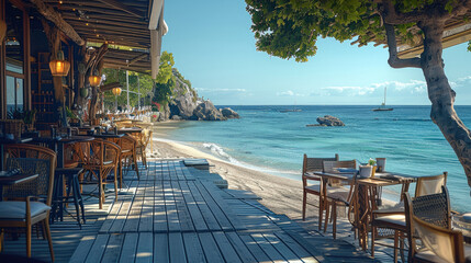 Poster - Cosy beach restaurant.