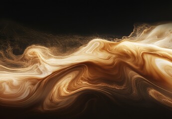 Poster - Abstract Fluid Patterns with Golden Brown Tones Against a Dark Background for Artistic and Creative Design Projects