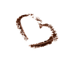 Wall Mural - heart outline of a drawn heart in mocha mousse color