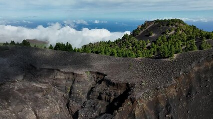 Wall Mural - Aerial drone view of the landscape of La Palma, Canary Islands, Spain