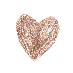 Wall Mural - pencil drawn heart isolated on white background