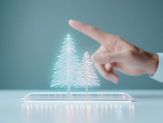 Aufkleber - Futuristic Holiday Tech Interactive Virtual Christmas Display