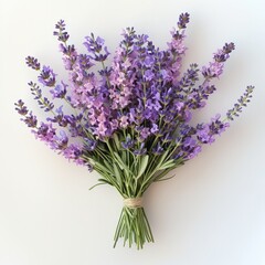 Aufkleber - A wedding bouquet with lavender on white clean background.