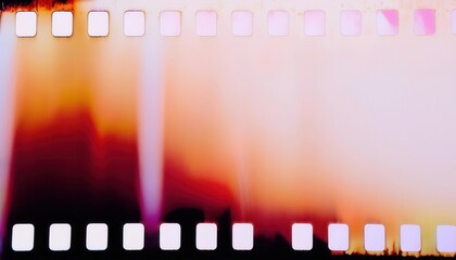 Wall Mural - vibrant retro filmstrip with light leaks and color gradients. featuring nostalgic analog film textur