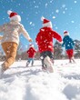 © Ryzhkov - Joyful Winter Soccer Game Children Embrace Snowy Fun and Festive Spirit