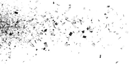 Poster - Silver Falling Confetti with Glitter Dust