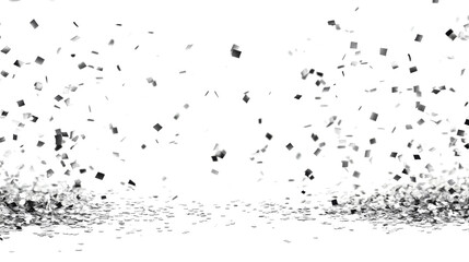 Poster - Silver Falling Confetti with Glitter Dust