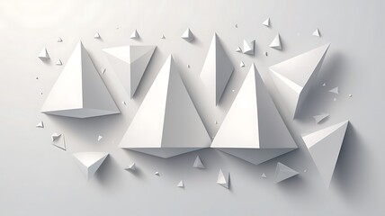 White Geometric Shapes Abstract Composition Design